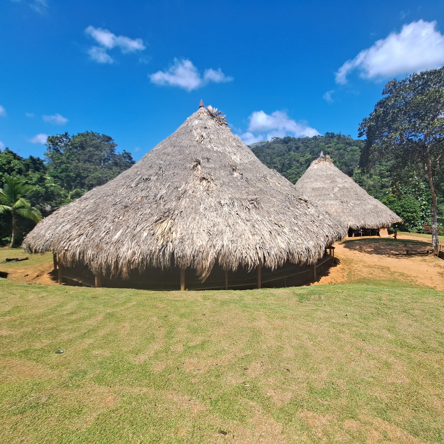 Embera village houses in the chagres national park